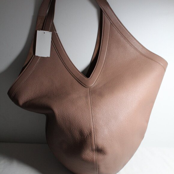 NWOT MANSUR GAVRIEL Soft M Hobo Taupe Pebble Leather Tote Shoulder Bag - Picture 5 of 9